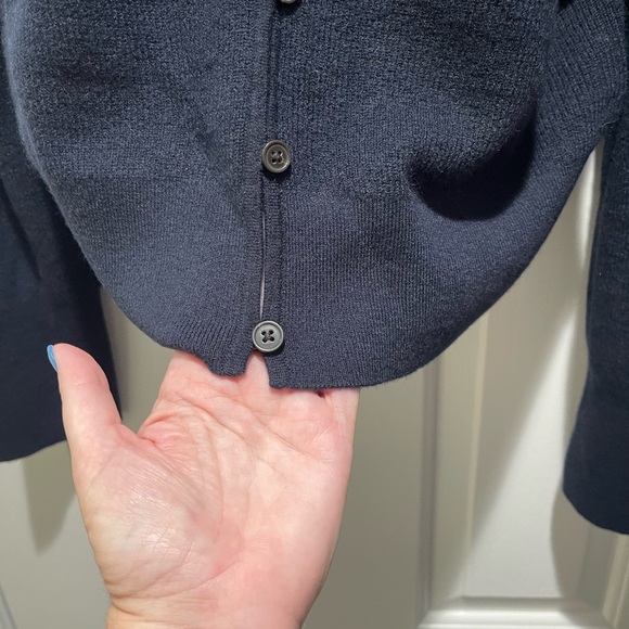 NWT J Crew Cashmere Button-up Navy Cardigan - Picture 3 of 7